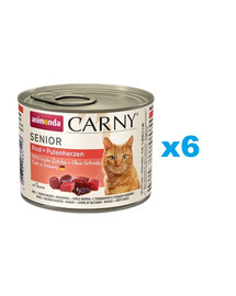 ANIMONDA Carny Senior hovädzie a morčacie srdcia 6 x 200g