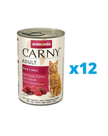 ANIMONDA Carny hovädzie mäso a srdcia 12 x 400 g