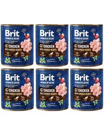 BRIT Premium by Nature Chicken & Hearts 6x800 g