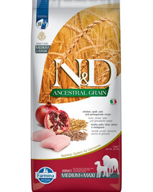 FARMINA N&D Ancestral Grain dog Adult Medium & Maxi Chicken & pomegranate 12 kg