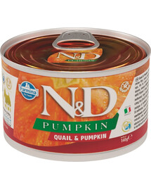 FARMINA N&D Pumpkin & quail konzerva pre psa - prepelica a tekvica 140 g