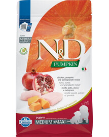 N&D Pumpkin Dog Puppy Medium & Maxi Granule pre šťeňatá kura, tekvica a granátové jablko 2,5 kg