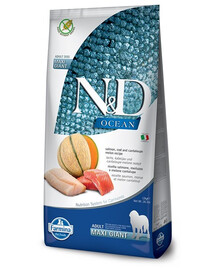 FARMINA N&D Ocean Dog Adult Giant Maxi Granule pre psov losos, treska a melón cantaloupe 12 kg