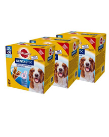 PEDIGREE Dentastix Maškrta pre psov stredné plemená 8 x 180 g 2 + 1 ZADARMO