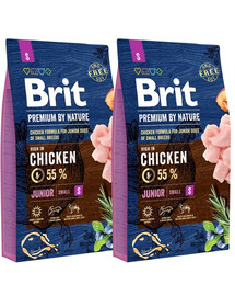 BRIT Premium By Nature Junior Small S Krmivo pre šťeňatá 16 kg (2 x 8 kg)