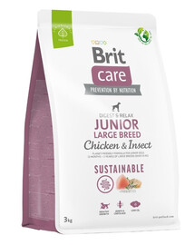 BRIT Care Sustainable Junior Large Breed s kuracím a hmyzom 3 kg