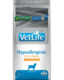 FARMINA Vet Life Hypoallergenic Fish & Potato krmivo pre psov s alergiami 12 kg