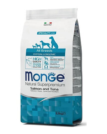 MONGE Hypoallergenic Losos a tuniak 2,5 kg