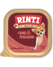 RINTI Gold Hovädzie a perlička Mini zásobník na hovädzie mäso a perličku 100 g