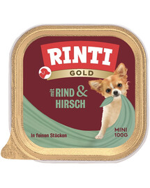 RINTI Gold Venison&Beef Mini zásobník na zverinu a hovädzie mäso 100 g