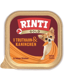RINTI Gold Turkey&Rabbit Mini zásobník na moriaka a králika 100 g