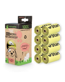 STARCH BAG BIO vrecia na exkrementy 8 roliek x 15 ks, farba žltá