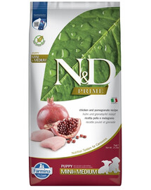 FARMINA N&D PRIME PUPPY MINI & MEDIUM krmivo pre šteňatá s kuracím mäsom a granátovým jablkom 7 kg