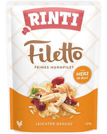 RINTI Filetto in Jelly Chicken&Poultry hearts želé vrecúško kuracie mäso a kuracie srdce 100 g