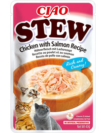 INABA CIAO Stew Kurací guláš s lososom 40g