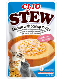 INABA Cat CIAO Stew Chicken & Scallops 40g Kurací guláš s hrebenatkami 40g