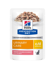 HILL'S Prescription Diet Feline C/D Multicare Urinary care s lososom 12x85g vo vreckách