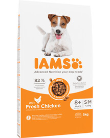 IAMS For Vitality Senior Granule pre starších psov malého a stredného plemena s kuracím mäsom 5 kg