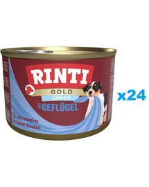RINTI Gold Junior Poultry Mini Hydina pre šteňatá malých plemien 24x185 g