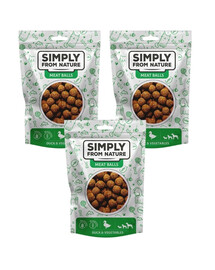 SIMPLY FROM NATURE Meat Balls Guľôčky s kačicou a zeleninou pre psov 3x80 g