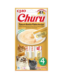 INABA Churu Tuna with bonito flakes 4x14g bonita z tuniaka s bonita vločkama pre mačky