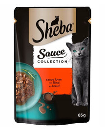SHEBA Sauce Collection Beef 85g kúsky hovädzieho mäsa v omáčke pre mačky