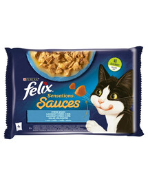 FELIX Sensations Krmivo s príchuťou ryby  v omáčke 4x85g