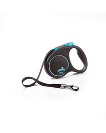 FLEXI Vodítko Black Design S pásik 5 m modré