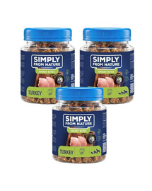 SIMPLY FROM NATURE Smart Bites Tréningové maškrty z morčacieho mäsa 3x130 g