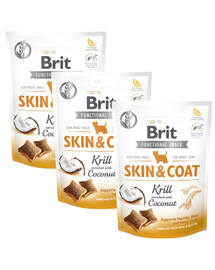 BRIT Care Dog Functional Snack skin&coat Krill 3x150 g krill maškrty na srsť