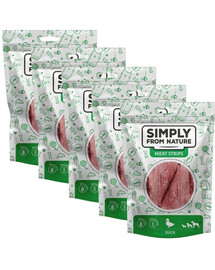 SIMPLY FROM NATURE Meat Strips maškrty s kačacím mäsom pre psov 5x80 g