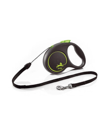FLEXI Vodítko Black Design S lanko 5 m zelené