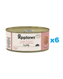 APPLAWS Cat Adult Tuna Fillet with Salmon in Jelly tuniak a losos v želé 6x70g