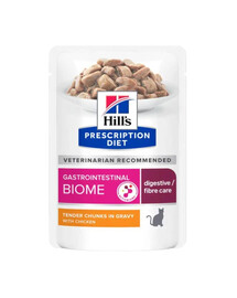 HILL'S Prescription Diet Feline Gastrointestinal Biome s kuracím mäsom 12x85 g vo vreckách