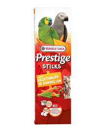 VERSELE-LAGA Prestige Sticks 2 Tyčinky so zeleninou a púpavou pre veľké papagáje 140g
