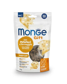 MONGE Fussy Cat Adult 60g Bravčové mäso so syrom