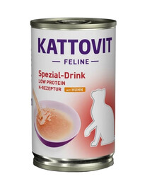 KATTOVIT Cat Diet Drinks Niere-Renal Low Protein s kuracím mäsom 135 ml