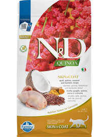 N&D GF Quinoa CAT Skin&Coat Quail & Coconut 1,5 kg