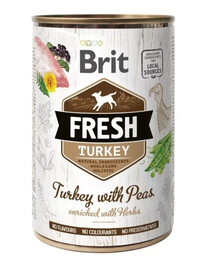 BRIT FRESH turkey & peas 400g morka s hráškom pre psov