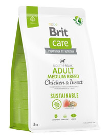 BRIT Care Sustainable Adult Medium Breed s kuracím a hmyzom 3 kg