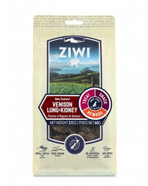 ZIWIPEAK Dog Chews Venison lung & kidney 60 g pľúca a obličky zo zveri