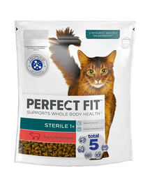 PERFECT FIT (Sterile 1+) 750g Bohaté na hovädzie mäso - suché krmivo pre sterilizované mačky