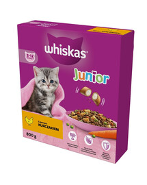 WHISKAS Junior 800 g kompletné suché krmivo pre mačiatka s lahodným kuracím mäsom