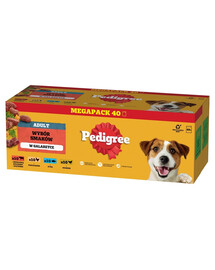 PEDIGREE Adult kapsičky 40x100g Mix príchutí s hovädzinou, s kuracinou, s rybou, s hydinou