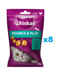 WHISKAS Energia a vitalita 8x45 g kuracie maškrty pre mačky