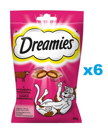 DREAMIES 6x60 g mačacia maškrta s lahodným hovädzím mäsom