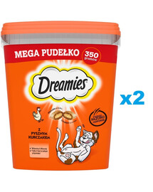 DREAMIES Mega box 2x350 g pochúťka s lahodným kuracím mäsom pre mačky