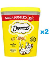 DREAMIES Mega krabička 2x350 g maškrta s lahodným syrom pre mačky