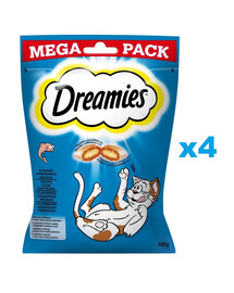 DREAMIES Mega Pack 4x180 g pochúťka s chuťou lahodného lososa pre mačky
