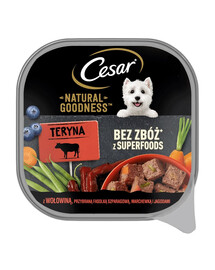 CESAR Natural Goodness hovädzie, zelené fazuľky, mrkva a čučoriedky 100 g